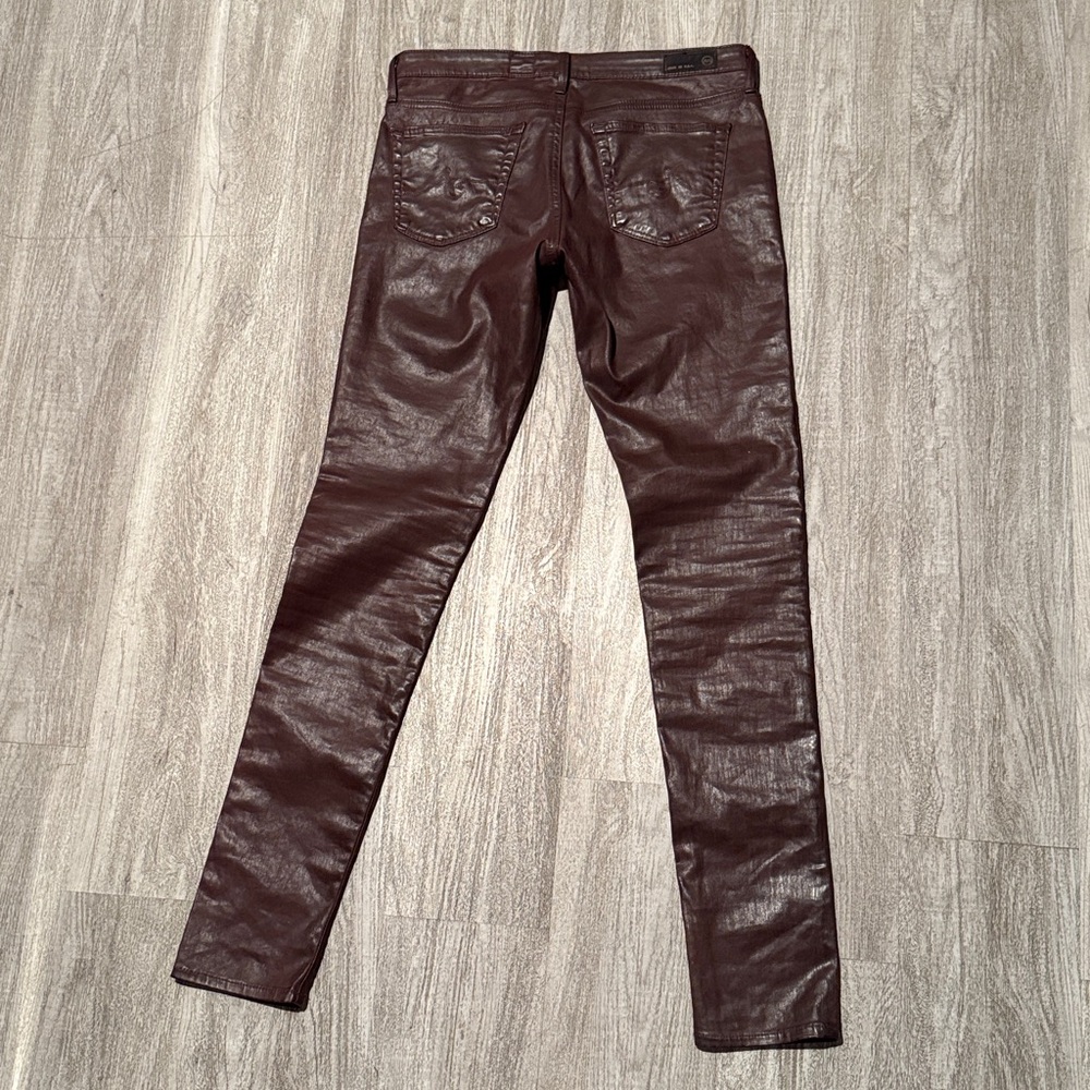 AG Adriano Goldschmied Women's Deep Burgundy Skinny Jeans - Picture 5 of 14